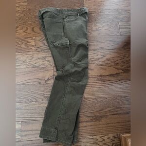 Vintage Eddie Bauer Utility Hiking Pants Brown Cotton Canvas Workwear 34x34 2010